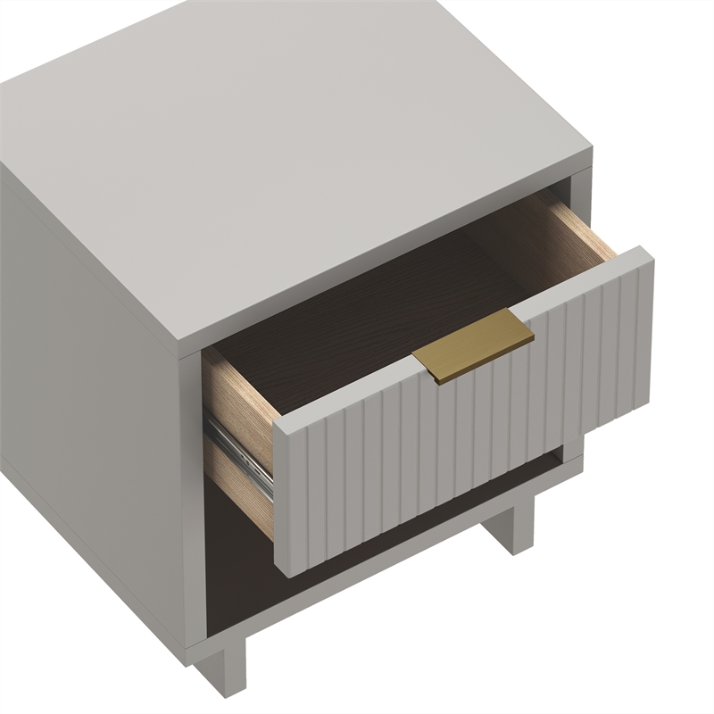 Elara Contemporary 2-Piece Dresser and Nightstand in Light Gray