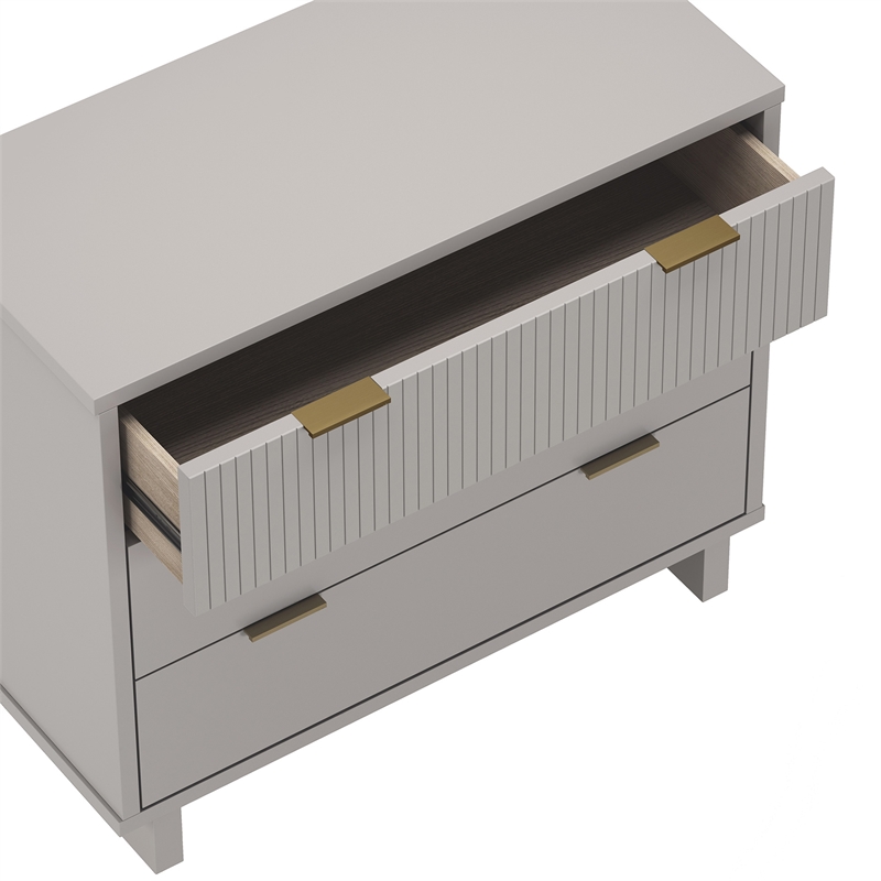 Elara Contemporary 2-Piece Dresser and Nightstand in Light Gray