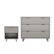 Elara Contemporary 2-Piece Dresser and Nightstand in Light Gray