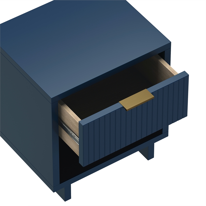 Elara Contemporary 2-Piece Dresser and Nightstand in Midnight Blue