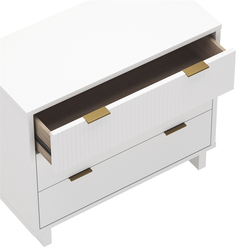 Elara Contemporary 2-Piece Dresser and Nightstand in White
