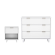 Elara Contemporary 2-Piece Dresser and Nightstand in White