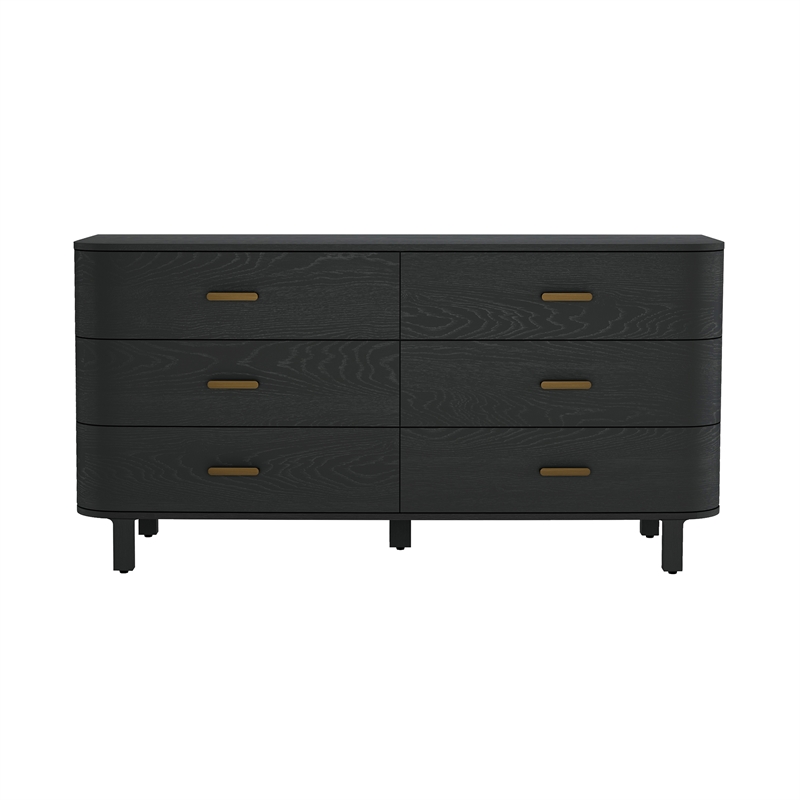 Solara Contemporary 2-Piece Dresser and Nightstand in Black