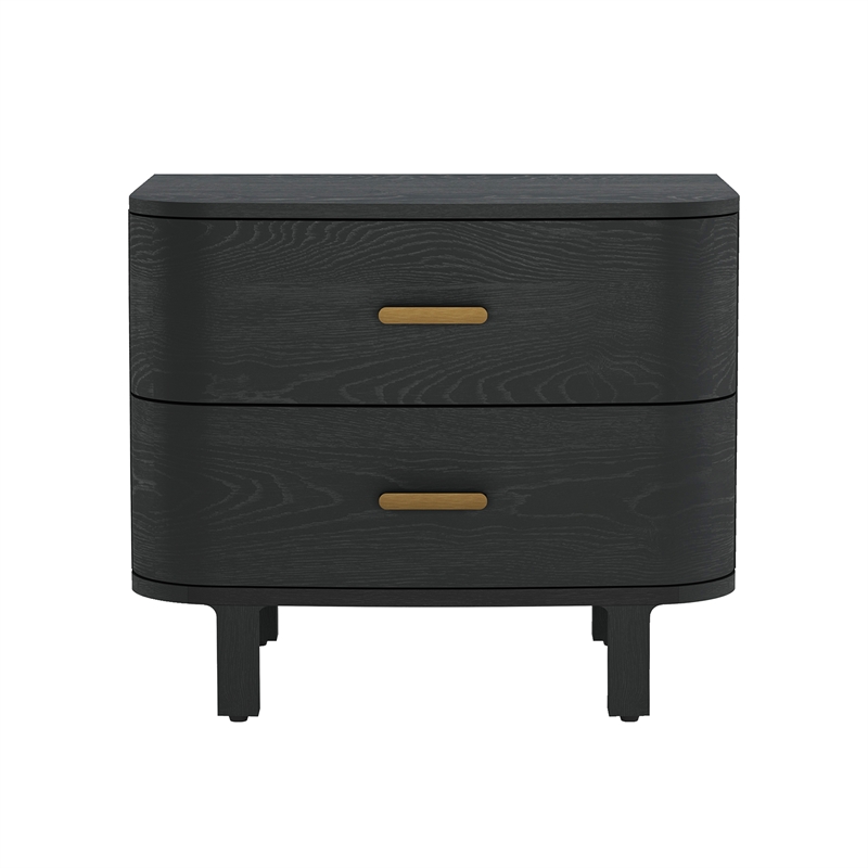 Solara Contemporary 2-Piece Dresser and Nightstand in Black