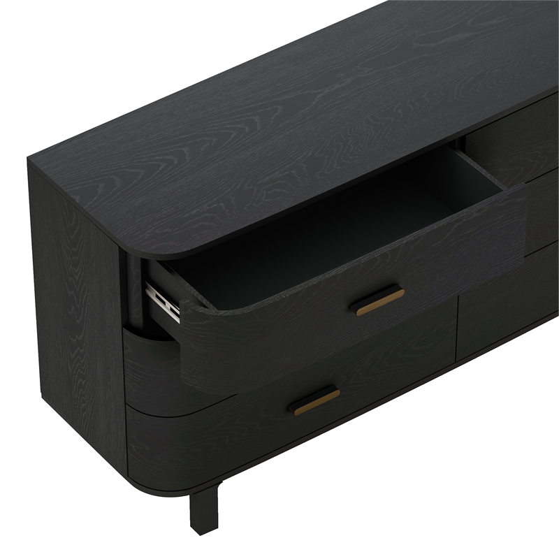 Solara Contemporary 2-Piece Dresser and Nightstand in Black