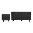 Solara Contemporary 2-Piece Dresser and Nightstand in Black
