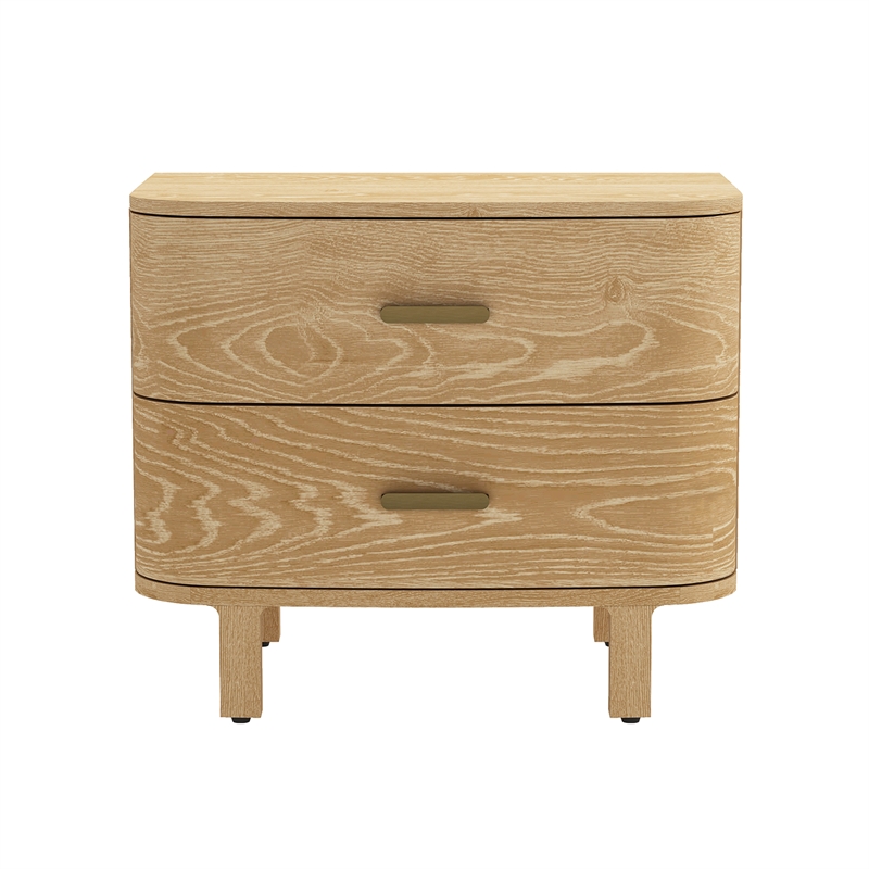 Solara Contemporary 2-Piece Dresser and Nightstand in Natural Oak