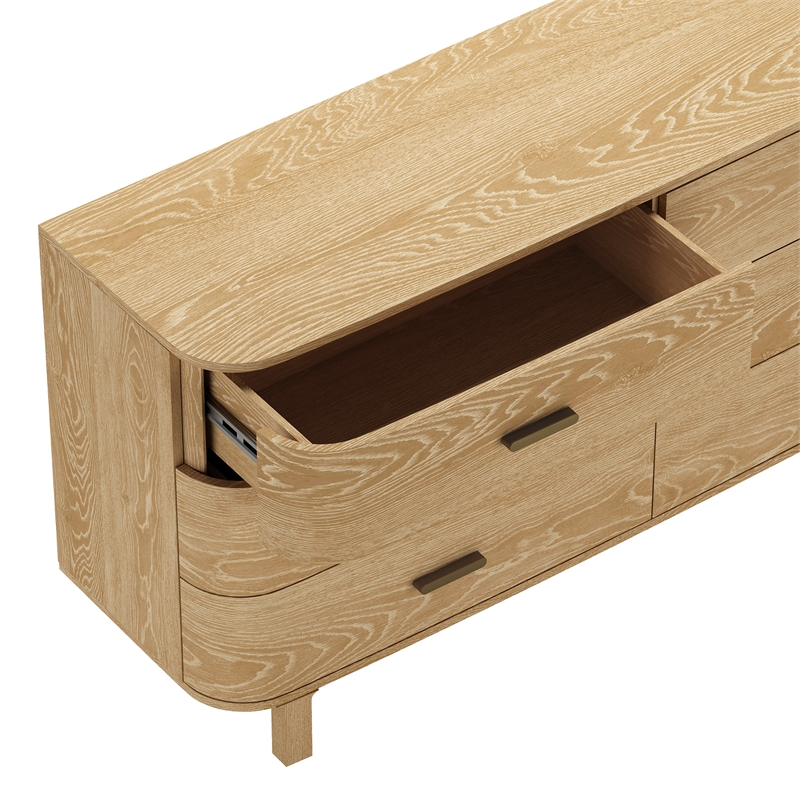 Solara Contemporary 2-Piece Dresser and Nightstand in Natural Oak