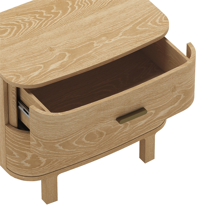 Solara Contemporary 2-Piece Dresser and Nightstand in Natural Oak