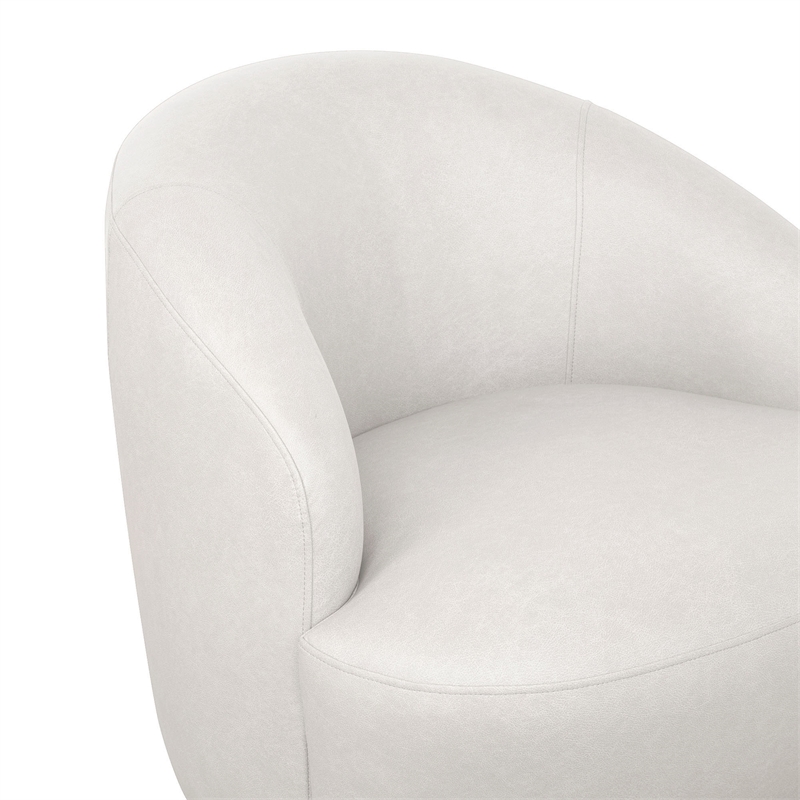 Lukas Contemporary Modern Upholstered Swivel Accent Chair in Cream