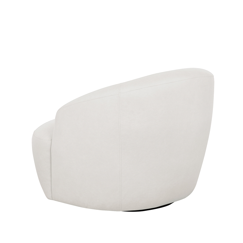 Lukas Contemporary Modern Upholstered Swivel Accent Chair in Cream