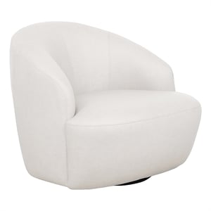 lukas contemporary modern upholstered swivel accent chair in cream