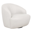 Lukas Contemporary Modern Upholstered Swivel Accent Chair in Cream