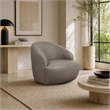 Lukas Contemporary Modern Upholstered Swivel Accent Chair in Taupe