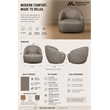 Lukas Contemporary Modern Upholstered Swivel Accent Chair in Taupe
