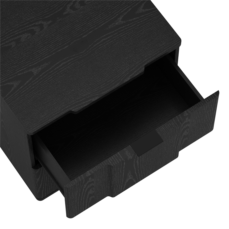 Clive Mid-Century Modern 2-Piece Dresser and Nightstand in Black