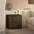 Clive Mid-Century Modern 2-Piece Dresser and Nightstand in Walnut and Gold