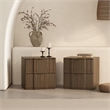 Clive Mid-Century Modern 2-Piece Dresser and Nightstand in Walnut and Gold