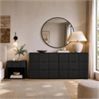 Clive Mid-Century Modern 2-Piece Dresser and Nightstand in Black