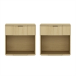 Clive Mid-Century Modern 2-Piece Dresser and Nightstand in Natural Oak