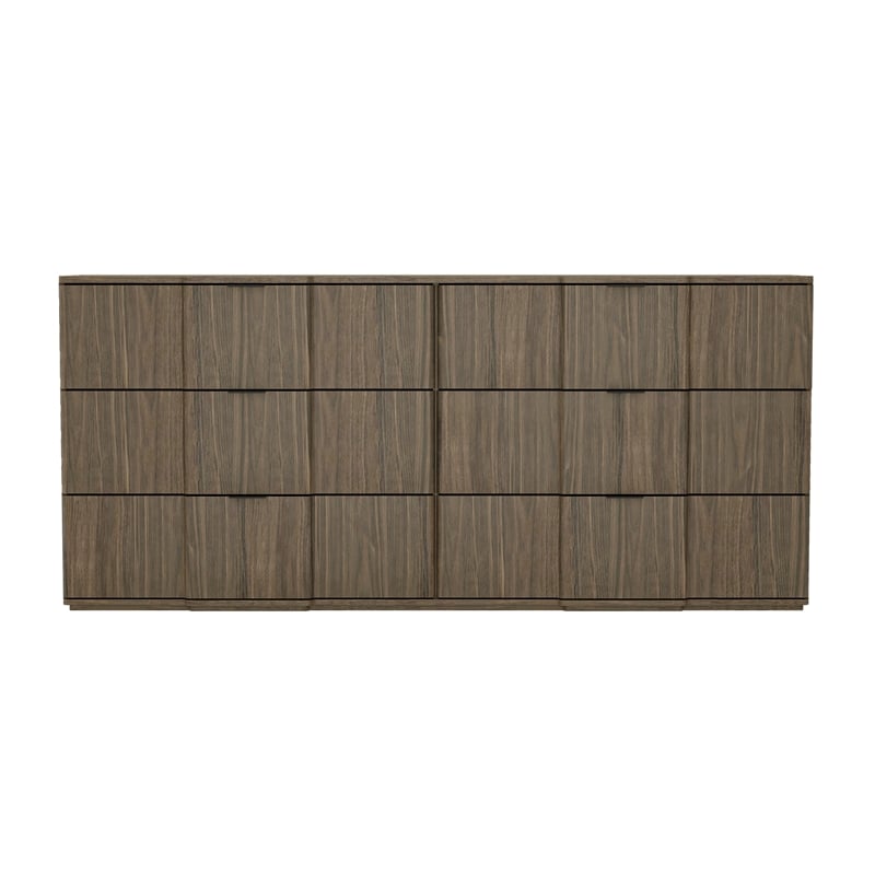 Clive Mid-Century Modern 2-Piece Dresser and Nightstand in Walnut