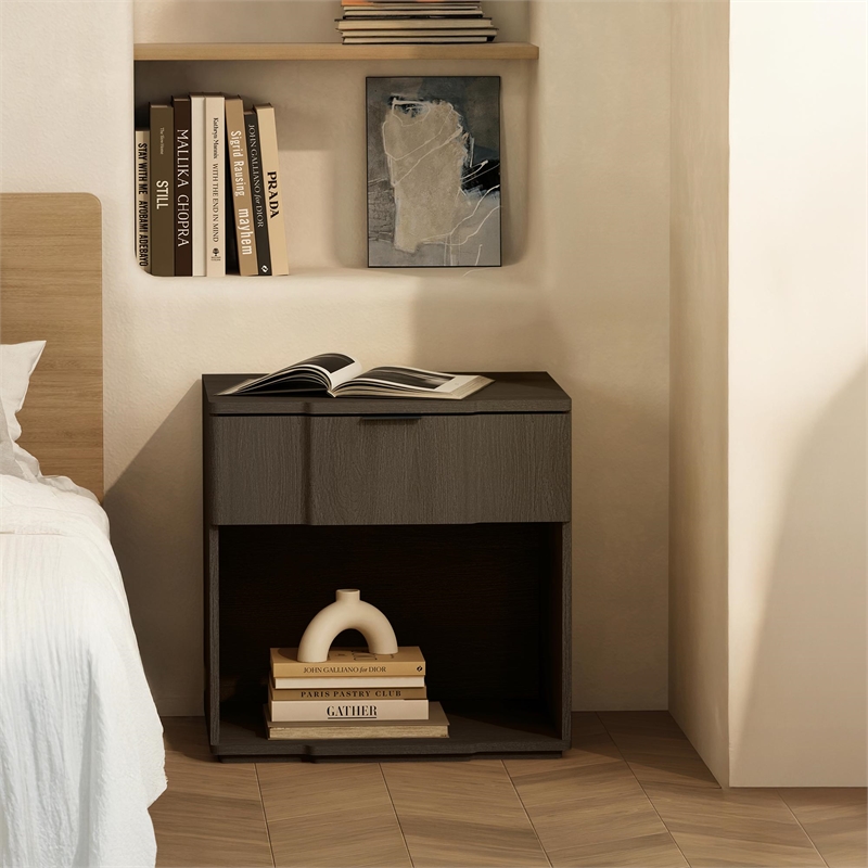 Clive Mid-Century Modern 2-Piece Dresser and Nightstand in Walnut