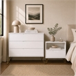 Avira Mid-Century Modern 2-Piece Dresser and Nightstand in White