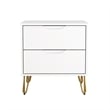 Avira Mid-Century Modern 2-Piece Dresser and Nightstand in White