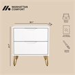 Avira Mid-Century Modern 2-Piece Dresser and Nightstand in White