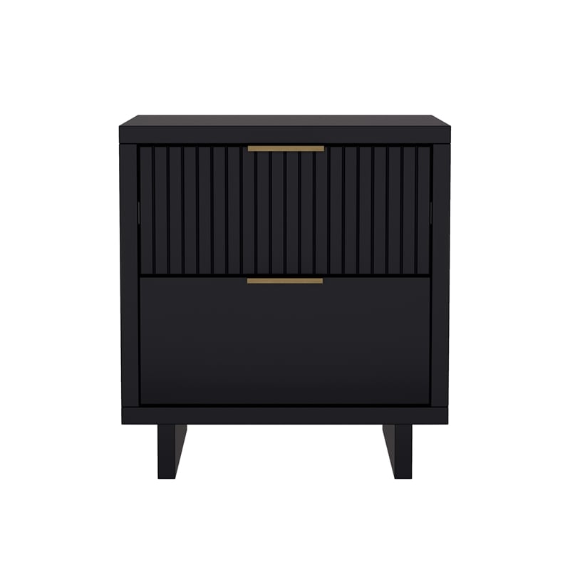 Elara Contemporary 2-Piece Dresser and Nightstand in Black