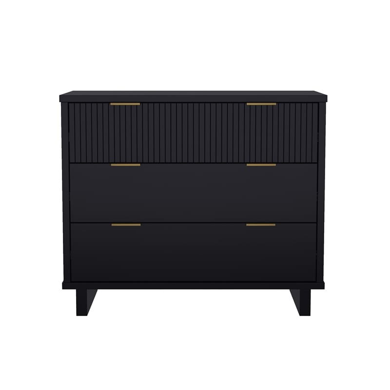 Elara Contemporary 2-Piece Dresser and Nightstand in Black