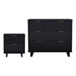 Elara Contemporary 2-Piece Dresser and Nightstand in Black