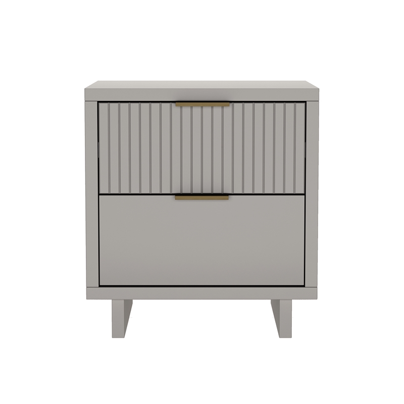 Elara Contemporary 2-Piece Dresser and Nightstand in Light Gray
