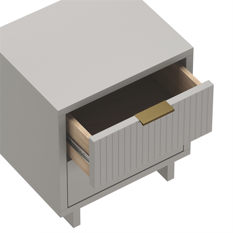 Elara Contemporary 2-Piece Dresser and Nightstand in Light Gray