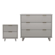 Elara Contemporary 2-Piece Dresser and Nightstand in Light Gray