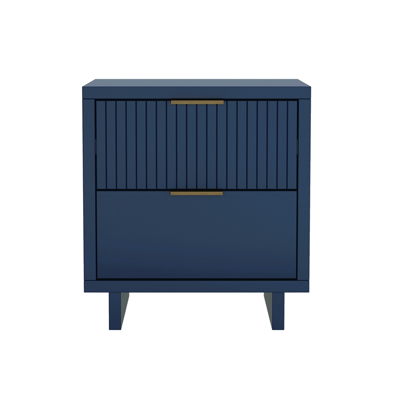 Elara Contemporary 2-Piece Dresser and Nightstand in Midnight Blue
