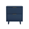Elara Contemporary 2-Piece Dresser and Nightstand in Midnight Blue