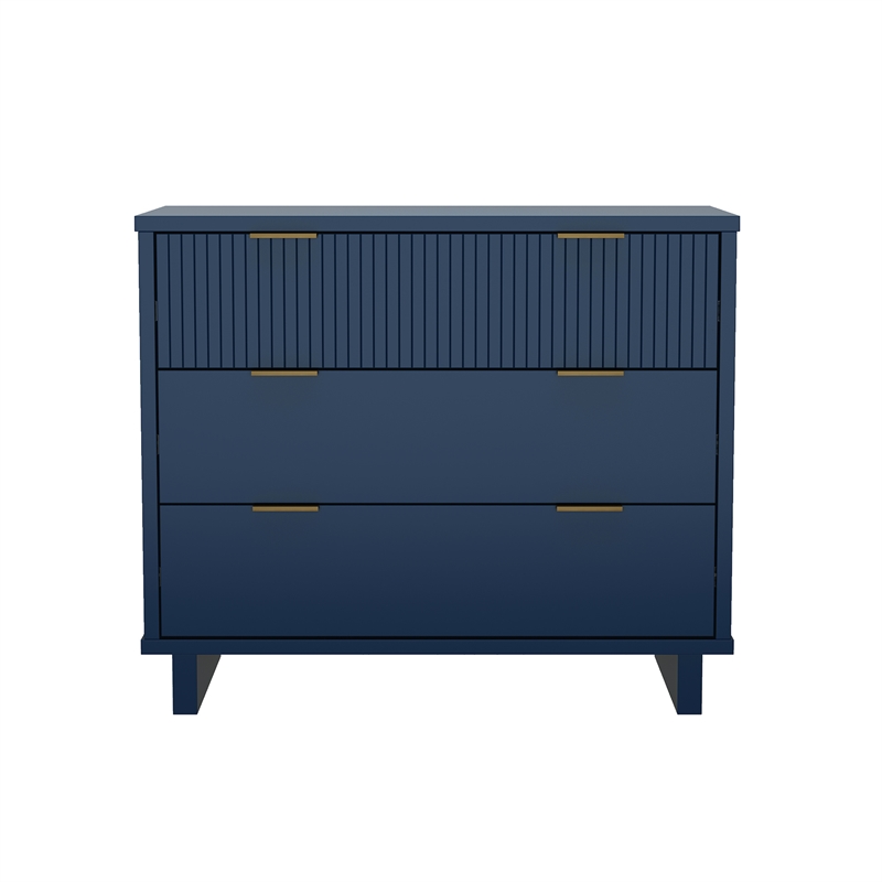 Elara Contemporary 2-Piece Dresser and Nightstand in Midnight Blue