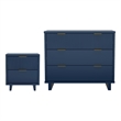 Elara Contemporary 2-Piece Dresser and Nightstand in Midnight Blue