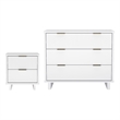 Elara Contemporary 2-Piece Dresser and Nightstand in White