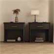 Clifford Traditional 3-Piece Dresser and Nightstand in Black