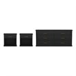 Clifford Traditional 3-Piece Dresser and Nightstand in Black