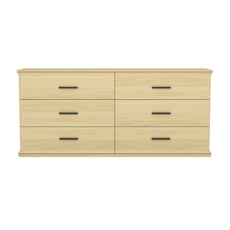 Clifford Traditional 3-Piece Dresser and Nightstand in Natural Oak
