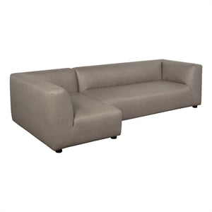 Lukas Contemporary Modern 118&quot Left-Facing 2-Piece Sectional Sofa in Taupe