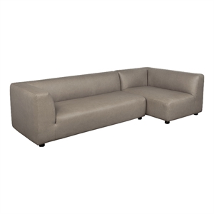 Lukas Contemporary Modern 118&quot Right-Facing 2-Piece Sectional Sofa in Taupe