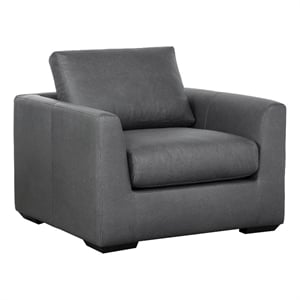 Cleo Contemporary Upholstered Accent Chair in Pewter