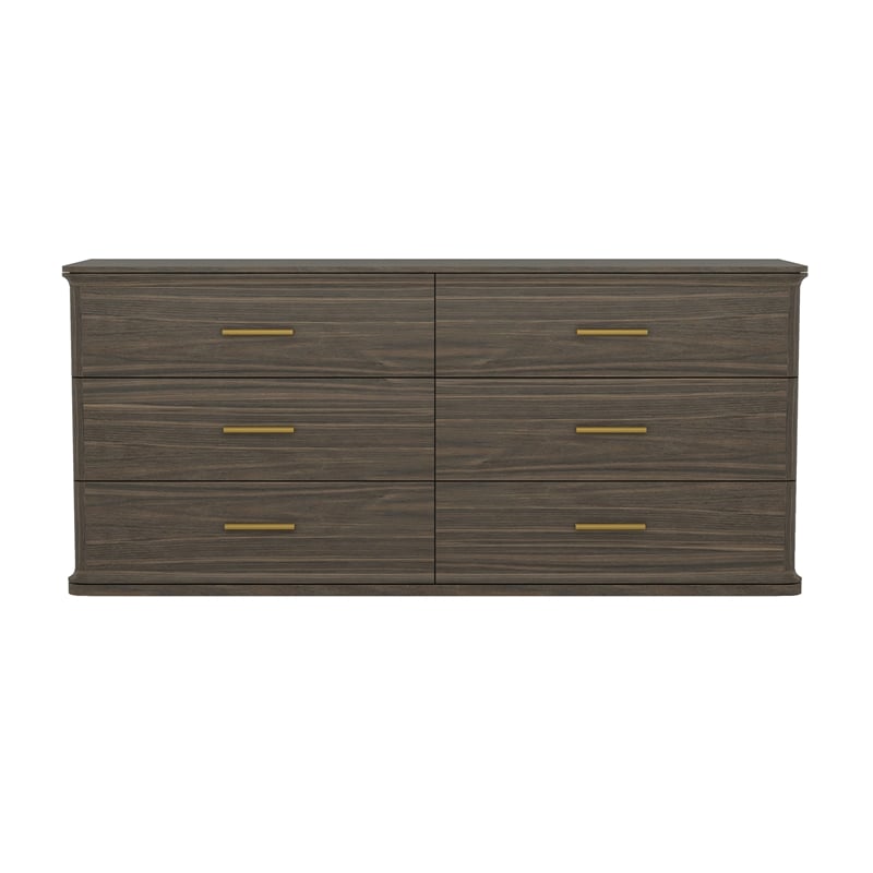 Clifford Traditional 3-Piece Dresser and Nightstand in Walnut
