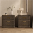 Clifford Traditional 3-Piece Dresser and Nightstand in Walnut