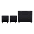 Elara Contemporary 3-Piece Dresser and Nightstand in Black
