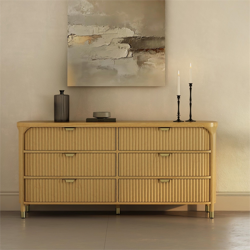 Park Contemporary 3-Piece Dresser and Nightstand in Natural